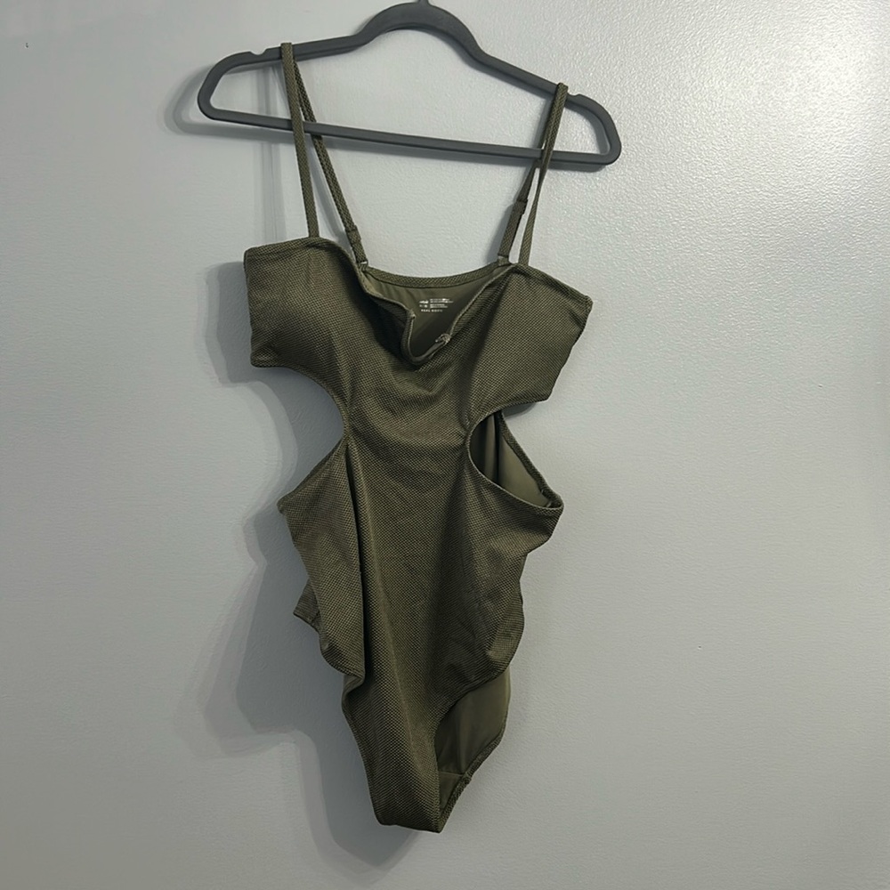 Aerie Olive shine One-Piece Swimsuit